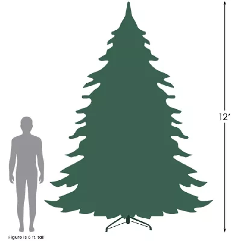 Northlight Pre-Lit Slim Pine Heavily Flocked 12 Foot Pre-Lit Pine Christmas Tree