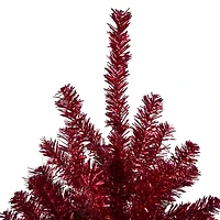 Northlight Metallic Red Tinsel Unlit 6 Foot Christmas Tree