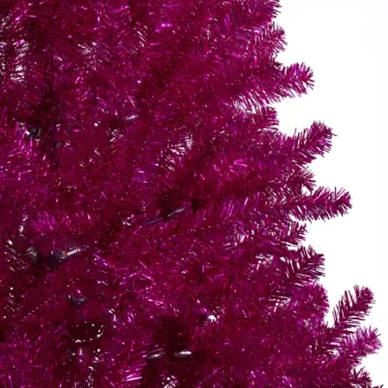 Northlight 6ft Pink Tinsel Unlit 6 Foot Christmas Tree