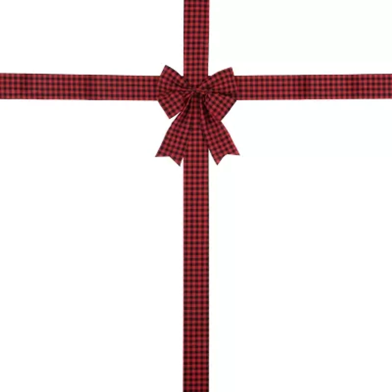 Northlight 14ft Red Buffalo Plaid  Door Bow Indoor Ribbon