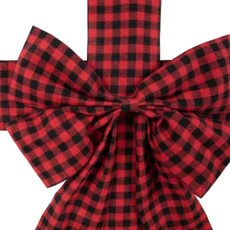 Northlight 14ft Red Buffalo Plaid  Door Bow Indoor Ribbon