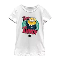 Little & Big Kid Girls Crew Neck Short Sleeve Minions T-Shirt