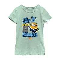 Little & Big Kid Girls Crew Neck Short Sleeve Minions T-Shirt