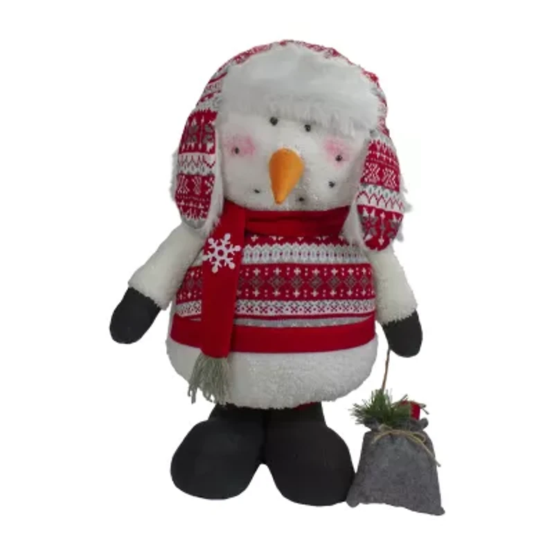 Northlight Plush  Snowman Telescopic Legs Christmas Snowman Figurine