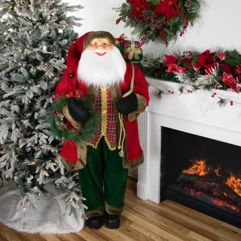 Northlight 60in Wreath Christmas Santa Figurine