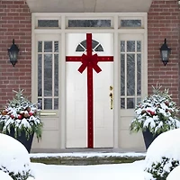 Northlight 14ft Prelit Red Velvet  Door Bow Indoor Ribbon