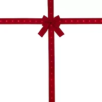 Northlight 14ft Prelit Red Velvet  Door Bow Indoor Ribbon