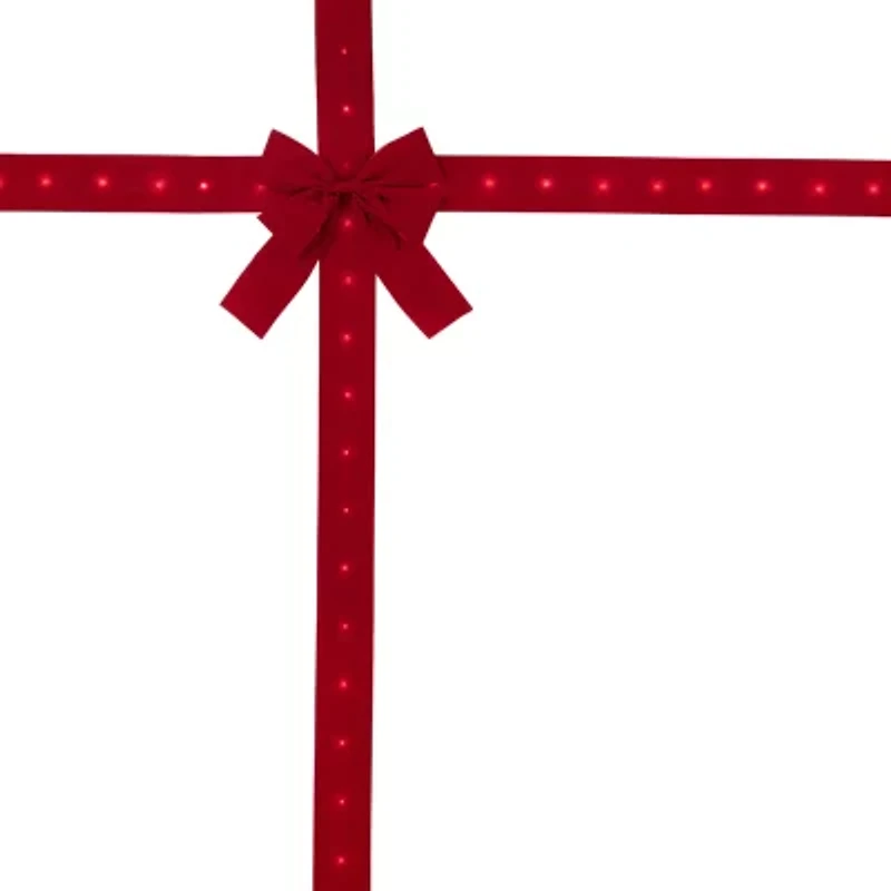 Northlight 14ft Prelit Red Velvet  Door Bow Indoor Ribbon