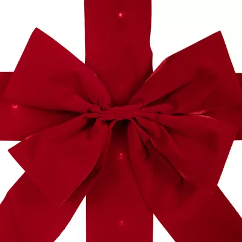 Northlight 14ft Prelit Red Velvet  Door Bow Indoor Velvet Ribbon