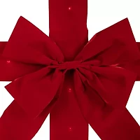 Northlight 14ft Prelit Red Velvet  Door Bow Indoor Velvet Ribbon
