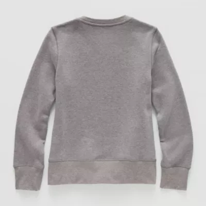 Thereabouts Bling Little & Big Kid Girls Easy-on + Easy-off Round Neck Fleece Adaptive Long Sleeve Sweatshirt