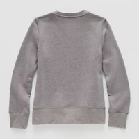Thereabouts Bling Little & Big Kid Girls Easy-on + Easy-off Round Neck Fleece Adaptive Long Sleeve Sweatshirt
