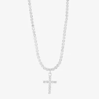 Sparkle Allure Womens Cubic Zirconia Pure Silver Over Brass 16 Inch Tennis Necklace