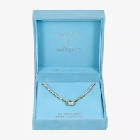 Sparkle Allure Womens Cubic Zirconia 14K Gold Over Brass 16 Inch Tennis Necklace