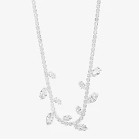 Sparkle Allure Womens Cubic Zirconia Pure Silver Over Brass 16 Inch Tennis Necklace