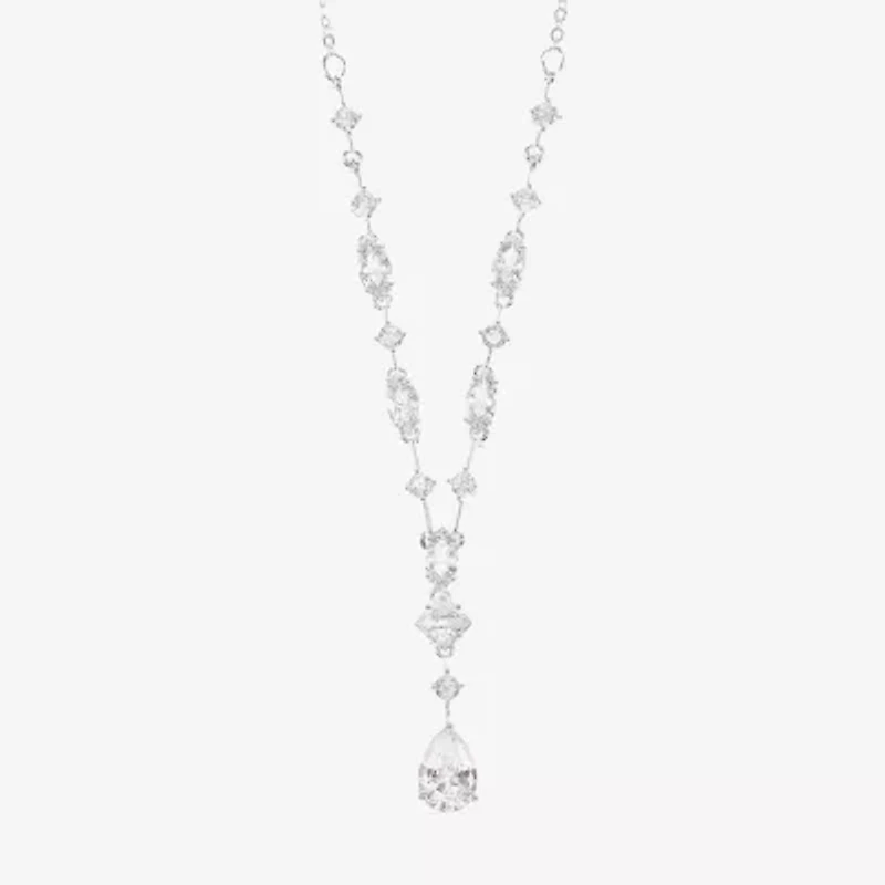 Sparkle Allure Womens Cubic Zirconia Pure Silver Over Brass 16 Inch Tennis Necklace