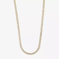 Sparkle Allure Womens Cubic Zirconia 14K Gold Over Brass 16 Inch Tennis Necklace