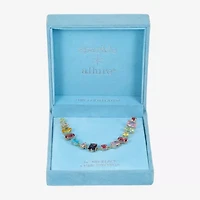 Sparkle Allure Womens Multi Color Cubic Zirconia 14K Gold Over Brass 16 Inch Tennis Necklace