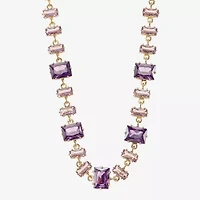 Sparkle Allure Womens Purple Cubic Zirconia 14K Gold Over Brass 16 Inch Tennis Necklace