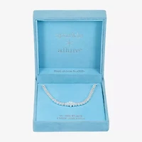 Sparkle Allure Womens Cubic Zirconia Pure Silver Over Brass 16 Inch Tennis Necklace