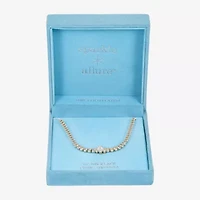 Sparkle Allure Womens Cubic Zirconia 14K Gold Over Brass 16 Inch Tennis Necklace