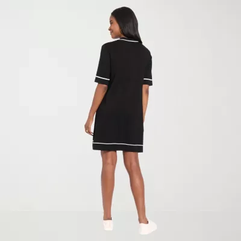 London Times Womens Short Sleeve Sweater Dress