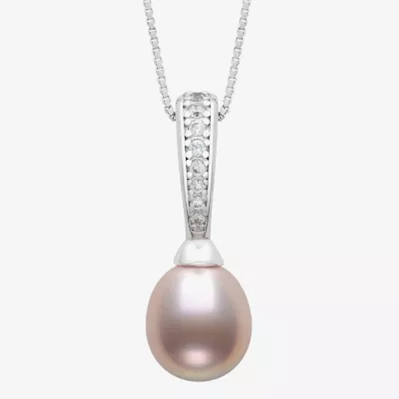 Womens Cultured Freshwater Pearl Sterling Silver 18 Inch Pendant Necklace
