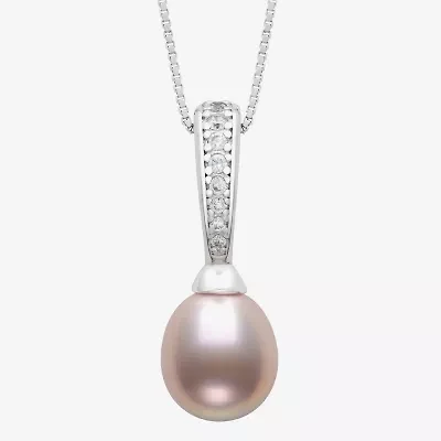 Womens Cultured Freshwater Pearl Sterling Silver 18 Inch Pendant Necklace
