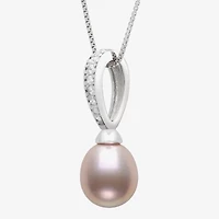 Womens Cultured Freshwater Pearl Sterling Silver 18 Inch Pendant Necklace