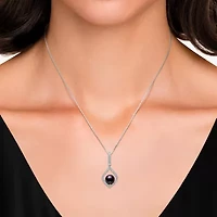 Womens Black Cultured Freshwater Pearl Sterling Silver 18 Inch Pendant Necklace