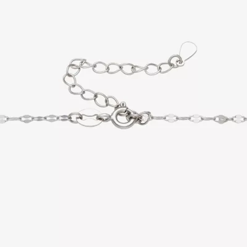 Yes, Please! Womens Genuine White Sterling Silver 18 Inch Pendant Necklace