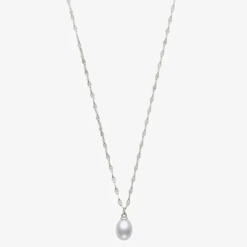 Yes, Please! Womens Genuine White Sterling Silver 18 Inch Pendant Necklace