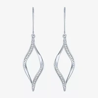 (G-H,Si2-I1) Womens 1/10 CT. T.W. Lab Grown White Diamond Sterling Silver Drop Earrings