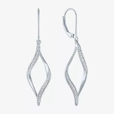 (G-H,Si2-I1) Womens 1/10 CT. T.W. Lab Grown White Diamond Sterling Silver Drop Earrings
