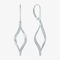 (G-H,Si2-I1) Womens 1/10 CT. T.W. Lab Grown White Diamond Sterling Silver Drop Earrings