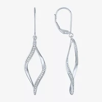 (G-H,Si2-I1) Womens 1/10 CT. T.W. Lab Grown White Diamond Sterling Silver Drop Earrings