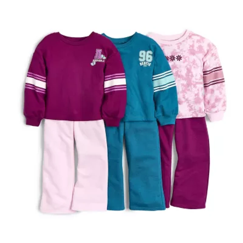 Okie Dokie Toddler & Little Girls Wide Leg Regular Fit Pull-On Pant