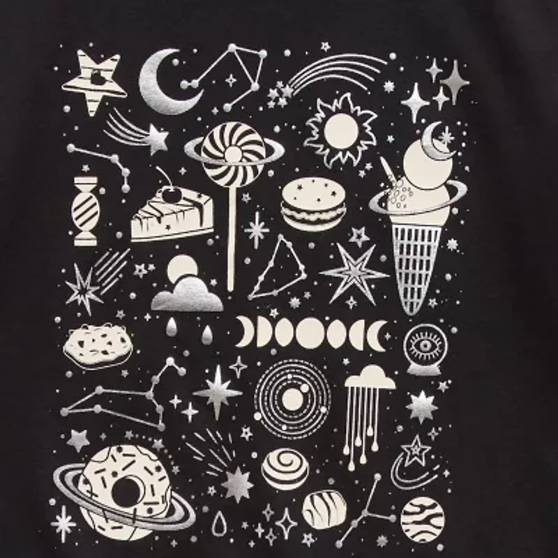 Thereabouts Little & Big Kid Girls Crew Neck Long Sleeve Regular Fit Graphic T-Shirt