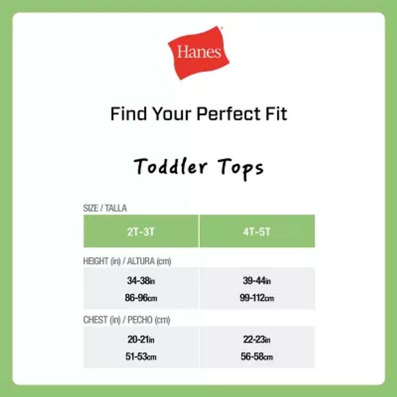 Hanes Toddler Boys U Neck Sleeveless 5 Pack Tank