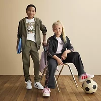 adidas Big Kid Boys Long Sleeve Fleece Zipper Hoodie