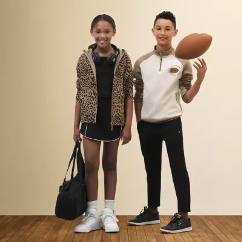 Xersion Double Knit Fleece Little & Big Kid Boys High Neck Long Sleeve Fleece Active Quarter-Zip Pullover