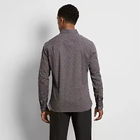 Van Heusen Everyday Defense Stain Shield Mens Long Sleeve Slim Fit Stretch Fabric Wrinkle Free Button-Down Shirt