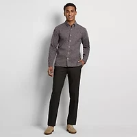 Van Heusen Everyday Defense Stain Shield Mens Long Sleeve Slim Fit Stretch Fabric Wrinkle Free Button-Down Shirt