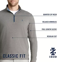 IZOD Saltwater Microfleece Mens Long Sleeve Quarter-Zip Pullover