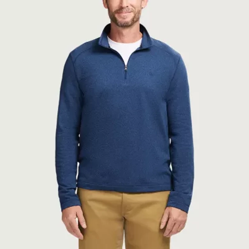 IZOD Saltwater Microfleece Mens Long Sleeve Quarter-Zip Pullover