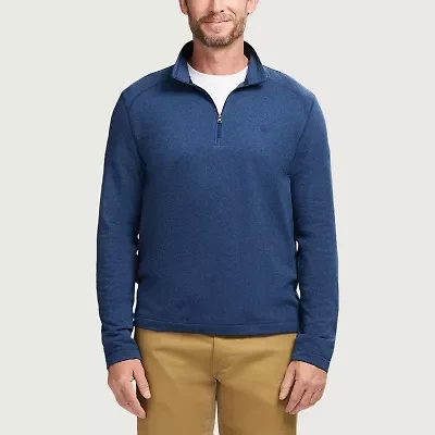 IZOD Saltwater Microfleece Mens Long Sleeve Quarter-Zip Pullover