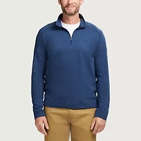 IZOD Saltwater Microfleece Mens Long Sleeve Quarter-Zip Pullover