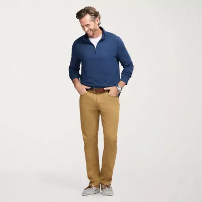 IZOD Saltwater Microfleece Mens Long Sleeve Quarter-Zip Pullover
