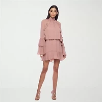 Premier Amour Womens Long Sleeve Shift Dress