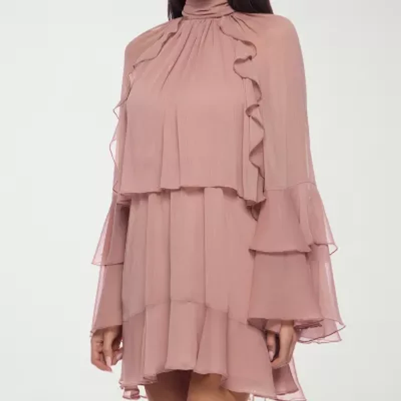 Premier Amour Womens Long Sleeve Shift Dress